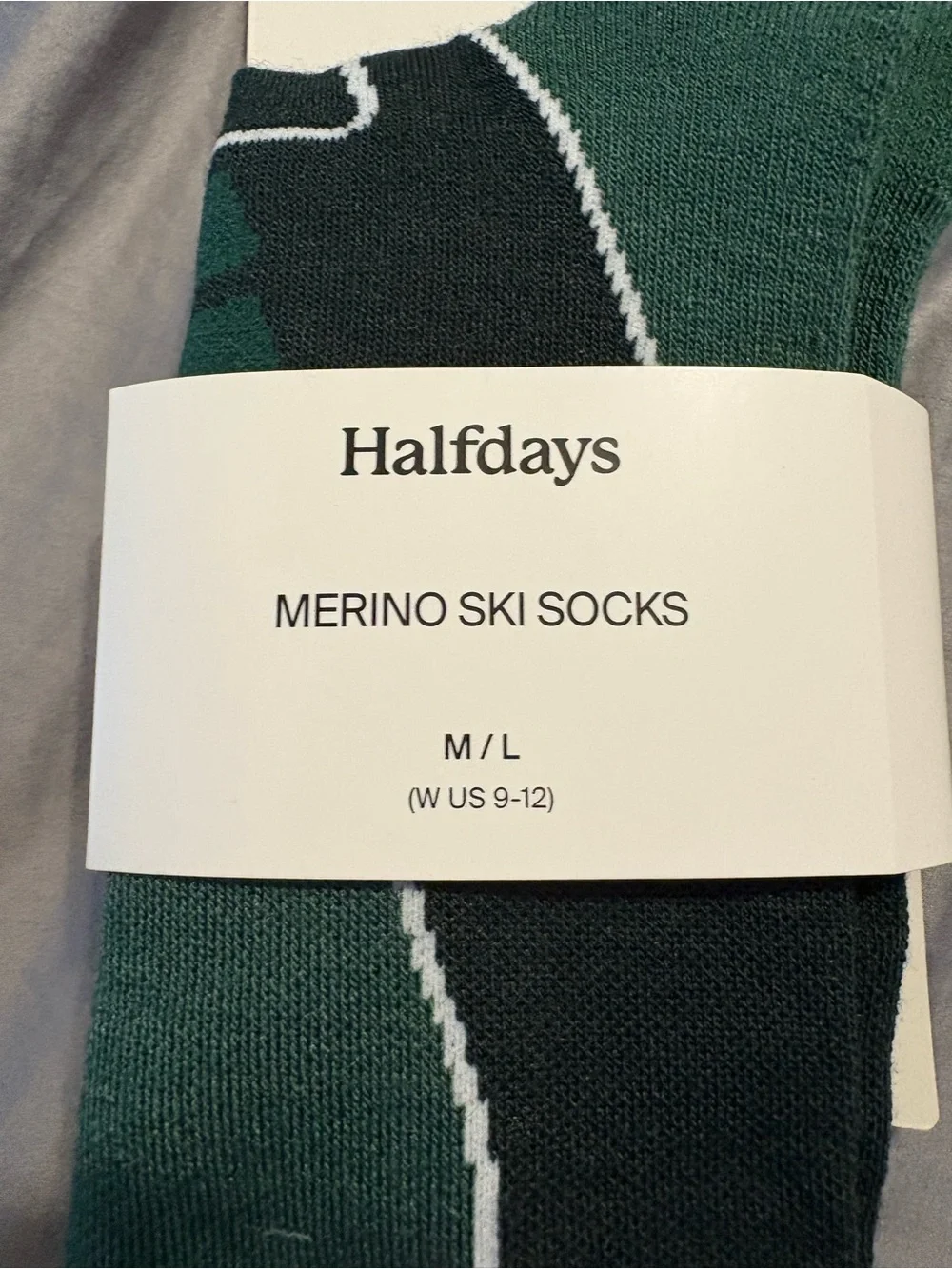 NWT Women’s Halfdays Light Cushion Merino Ski Socks Green Alpine M/L - US 9-12